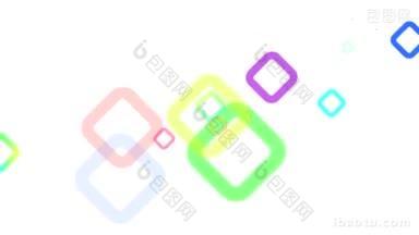 动态图形动画的随机彩色方块在白色背景高清晰度p和循环准备